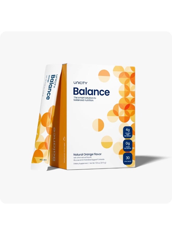 مكمل الألياف Unicity Balance بنكهة البرتقال الطبيعية - 30 كيس