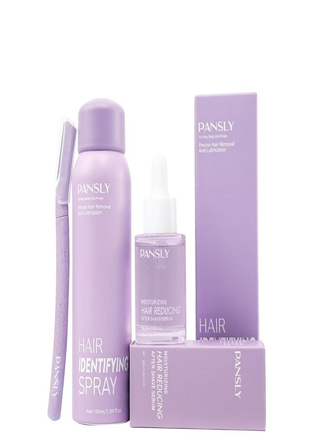 PANSLY Hair Identifying Spray Kit,Hair Identifier (100mL) for Face Shaving with After Shave Serum(30mL) Kit,Moisturizing&Smoothing skin &Hair Reducing Skin Care Dermaplaner Spray Set for Women Men - Image 1