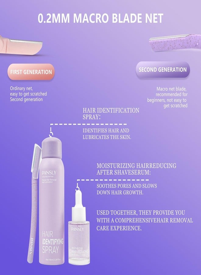 PANSLY Hair Identifying Spray Kit,Hair Identifier (100mL) for Face Shaving with After Shave Serum(30mL) Kit,Moisturizing&Smoothing skin &Hair Reducing Skin Care Dermaplaner Spray Set for Women Men - Image 5