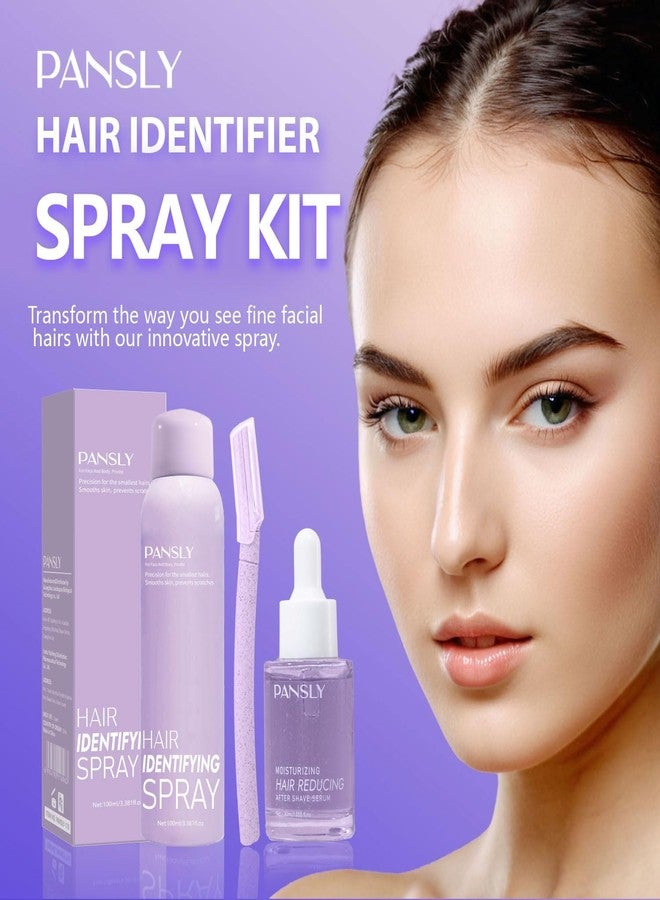 PANSLY Hair Identifying Spray Kit,Hair Identifier (100mL) for Face Shaving with After Shave Serum(30mL) Kit,Moisturizing&Smoothing skin &Hair Reducing Skin Care Dermaplaner Spray Set for Women Men - Image 2