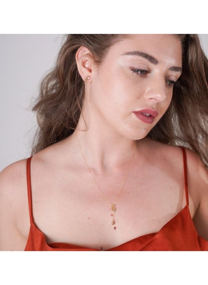 Gold Zone - Real Gold Heart Cross Ball Hanging Necklace 2590 CWP 1840 - Image 1
