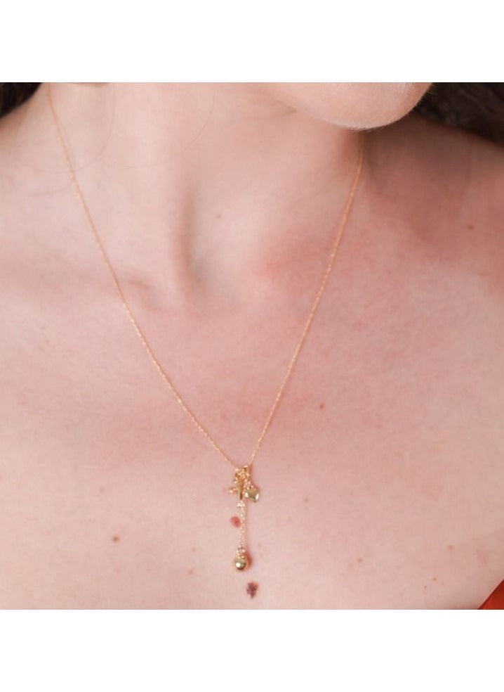 Gold Zone - Real Gold Heart Cross Ball Hanging Necklace 2590 CWP 1840 - Image 1
