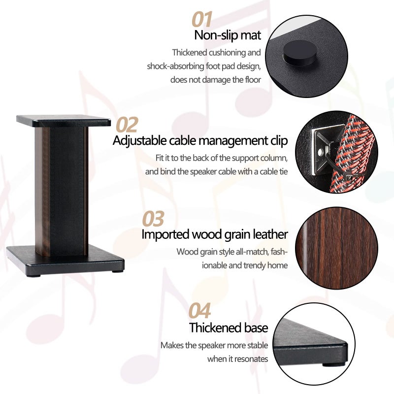 IBVIVIC 16 Inch (40CM) - Pair-Wood Speaker Stands for Home-Cinema HiFi Desktop and Satellite Speakers Monitor Stands, Enhanced Audio Listening Experience for Home Theaters - Image 3