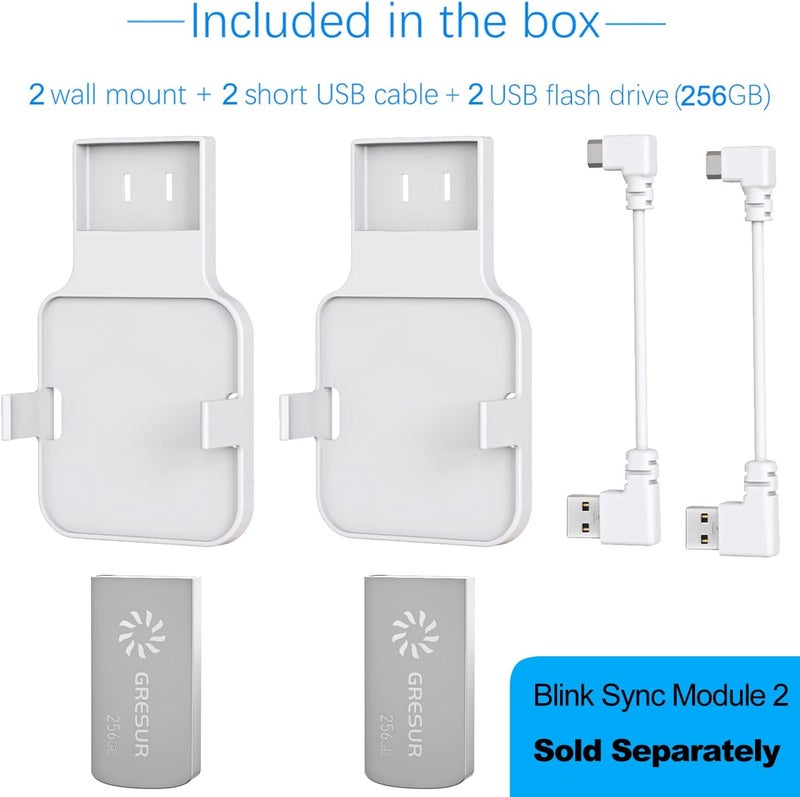 Gresus 256GB USB Flash Drive for Local Video Storage with The Blink Sync Module 2 Mount (Blink Add-On Sync Module 2 is NOT Included), 2Pack - Image 2