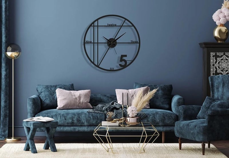 Dcloud Metal Analog Wall Clock for Living Room Bedroom Wall Hanging Decor Metal SignHousewarming Gift AntiqueBig Size Black 40 CM DA19 - Image 4