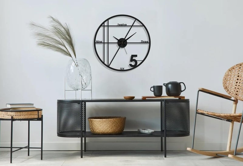 Dcloud Metal Analog Wall Clock for Living Room Bedroom Wall Hanging Decor Metal SignHousewarming Gift AntiqueBig Size Black 40 CM DA19 - Image 2