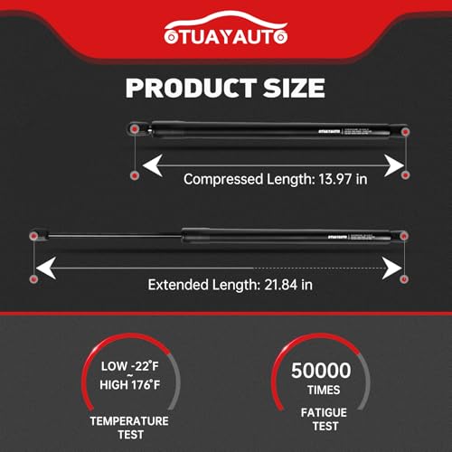 OTUAYAUTO Rear Liftgate Hatch Shock Struts, Lift Support Replacement for GMC Acadia 2007-2015, Saturn Outlook 2007-2013, Pack of 2 - Image 3