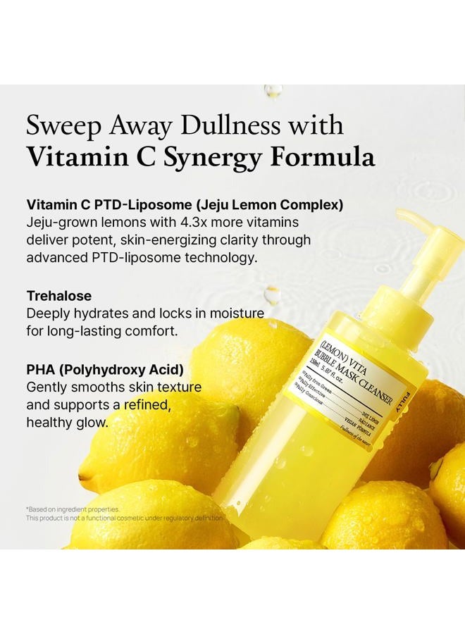 Fully Lemon Vita Bubble Mask Cleanser 150ml, Gel-to-Foam Face Wash - Image 4