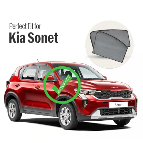 Autofact Car Sunshades for Kia Sonet, UV Protection, Useful Car Accessories, Custom fit Sun Shades for Side Windows, Set of 4 - Image 2