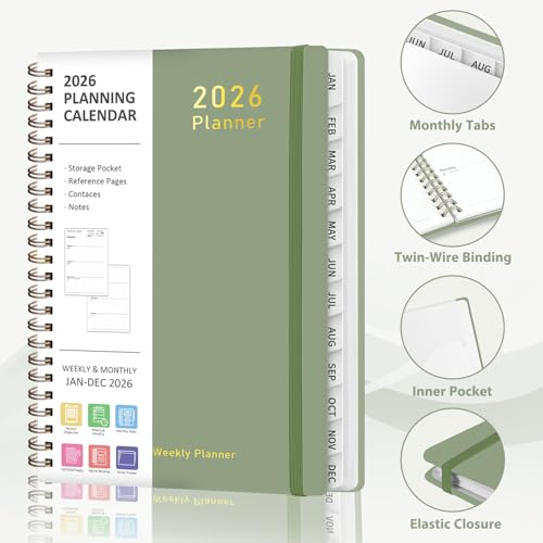 VALOME 2026 Planner, Weekly and Monthly Calendar Academic Planner, Jan 2026 - Dec 2026, Planning Agenda Book for Desk Accessories and School Supplies - A5 (6.3'' x 8.5'') - Image 4