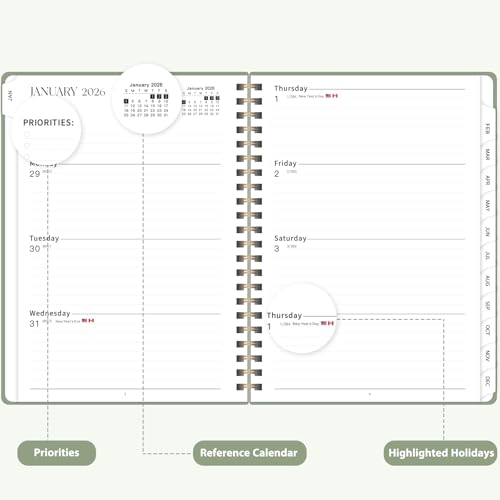 VALOME 2026 Planner, Weekly and Monthly Calendar Academic Planner, Jan 2026 - Dec 2026, Planning Agenda Book for Desk Accessories and School Supplies - A5 (6.3'' x 8.5'') - Image 3