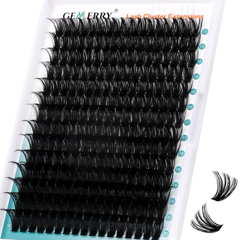 GEMERRY Eyelash Clusters Fluffy Lash Clusters Thick 280pcs Cluster Eyelash Extensions DIY At Home Individual Lashes Cluster Lashes by GEMERRYï¼ˆ80P-15-20mm) - Image 1