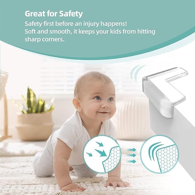 TerraToss Corner Protector for Baby [12 Pcs] | Edge Protector for Sharp Edges | Corner Protector for Furniture and Table Corners | Baby Proofing Edge Guards for Baby Safety (12) - Image 3