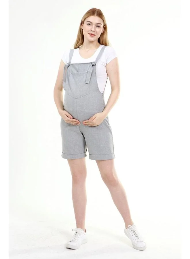 LuvmaBelly MYRA6200 - Grey Maternity Shorts Jumpsuit.