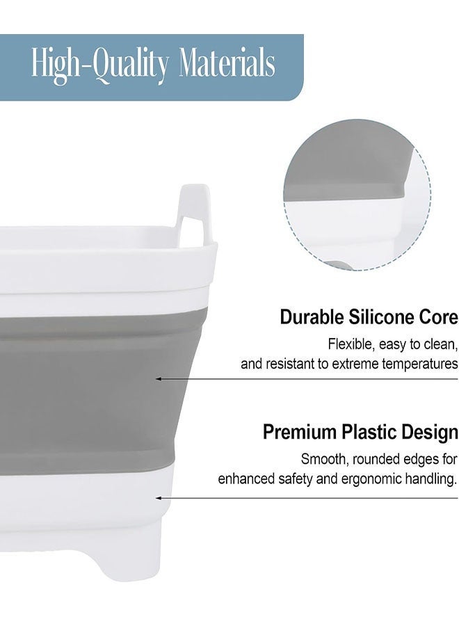 Collapsible Wash Basin for Baby Bottles, 9L Collapsible Kitchen Sink with Drain Plug Portable Wash Bin for RV Camping Sink, Space-Saving Dish Tub - Image 2