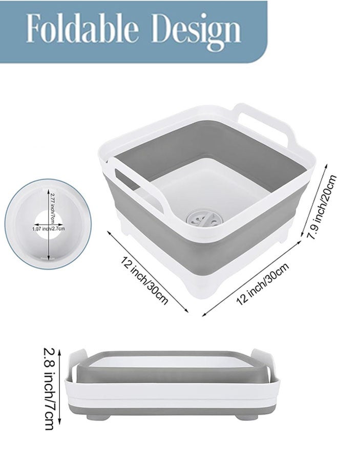 Collapsible Wash Basin for Baby Bottles, 9L Collapsible Kitchen Sink with Drain Plug Portable Wash Bin for RV Camping Sink, Space-Saving Dish Tub - Image 5