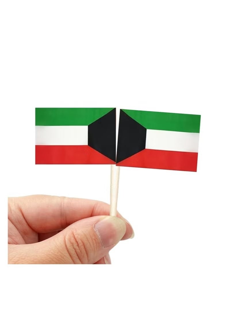 ٢٥ قطعة - زينة كب كيك الكويت للاحتفال باليوم الوطني - أعواد تزيين الكب كيك - مثالية للاحتفالات والحفلات والمناسبات - أعلام صغيرة لتزيين الكب كيك والكيك والحلويات - Image 3
