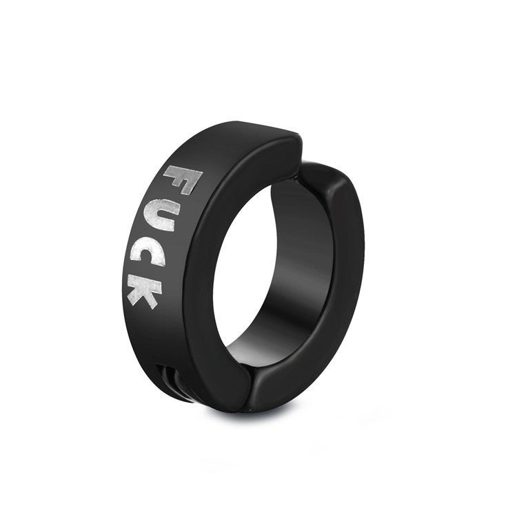 Titanium Steel Ear Cuff Unisex Simple Elegant X073-U(FUUK) black single