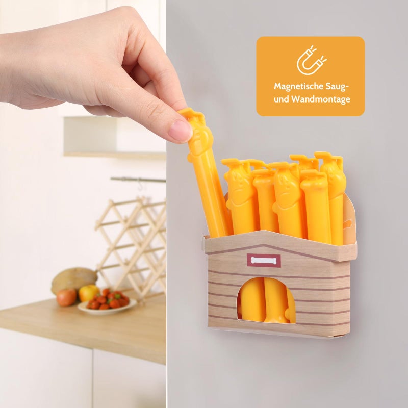 Figarge Pack of 12 Sealing Clip French Fries Sealing Clips Magnetic Bag Clips Food Clips Sealing Clip for Sealing Food Snacks Sweets Coffee Clippers - Image 4