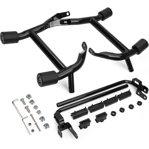 Kekykm 20232026 Street Glide Road Glide Saddlebag Guard Crash Bar Compatible with Harley Davidson Touring FLTRX FLTRXL FLHX FLHXU FLHXL FLTRXSE FLHXSE FLTRXSTSE Black TipOver Bar with Support Rails - Image 1