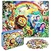 MZZOTOY Jungle Animals Puzzles for Kids Ages 48 100 Pieces Jigsaw Puzzles for Kids Ages 35 Puzzle for Girls and Boys Learning Educational Puzzles Toys in a Metal Box - Image 2