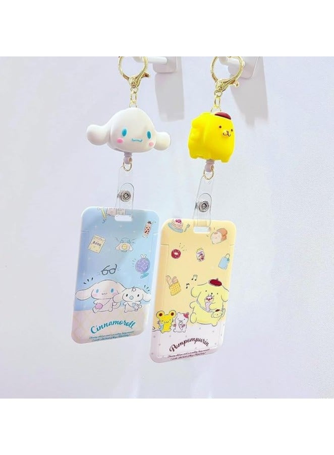 عام 4pcs “حامل بطاقة تعريف بنجمة الرسوم المتحركة الكيوت سينامورول كيتي | سلاسل مفاتيح عائدة إلى المدرسة لطيفة” - Image 5