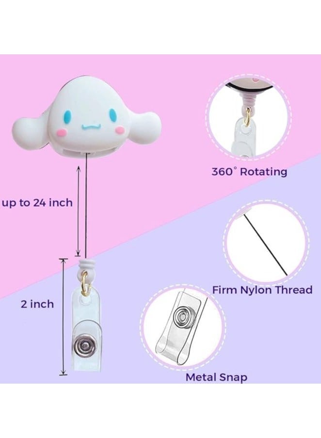 عام 4pcs “حامل بطاقة تعريف بنجمة الرسوم المتحركة الكيوت سينامورول كيتي | سلاسل مفاتيح عائدة إلى المدرسة لطيفة” - Image 3