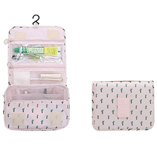 Mossio Hanging Toiletry Bag - Large Cosmetic Makeup Travel Organizer for Men & Women with Sturdy Hook (Cactus) - Image 2