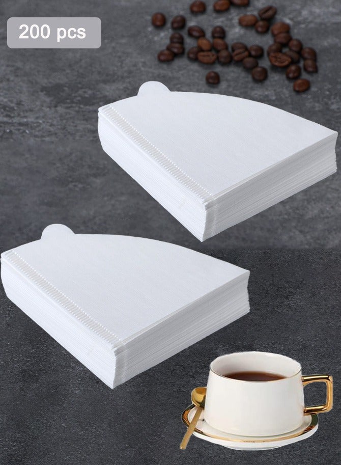 جي اس دن ٢٠٠ قطعة من فلاتر القهوة المخروطية، V60 للاستخدام مرة واحدة، بيضاء مخروطية، مقاس ٠٢، ورق فلتر قهوة طبيعي للاستخدام مرة واحدة، مناسب لآلات تحضير القهوة اليدوية والقهوة بالتنقيط (١-٤ أكواب). - Image 1