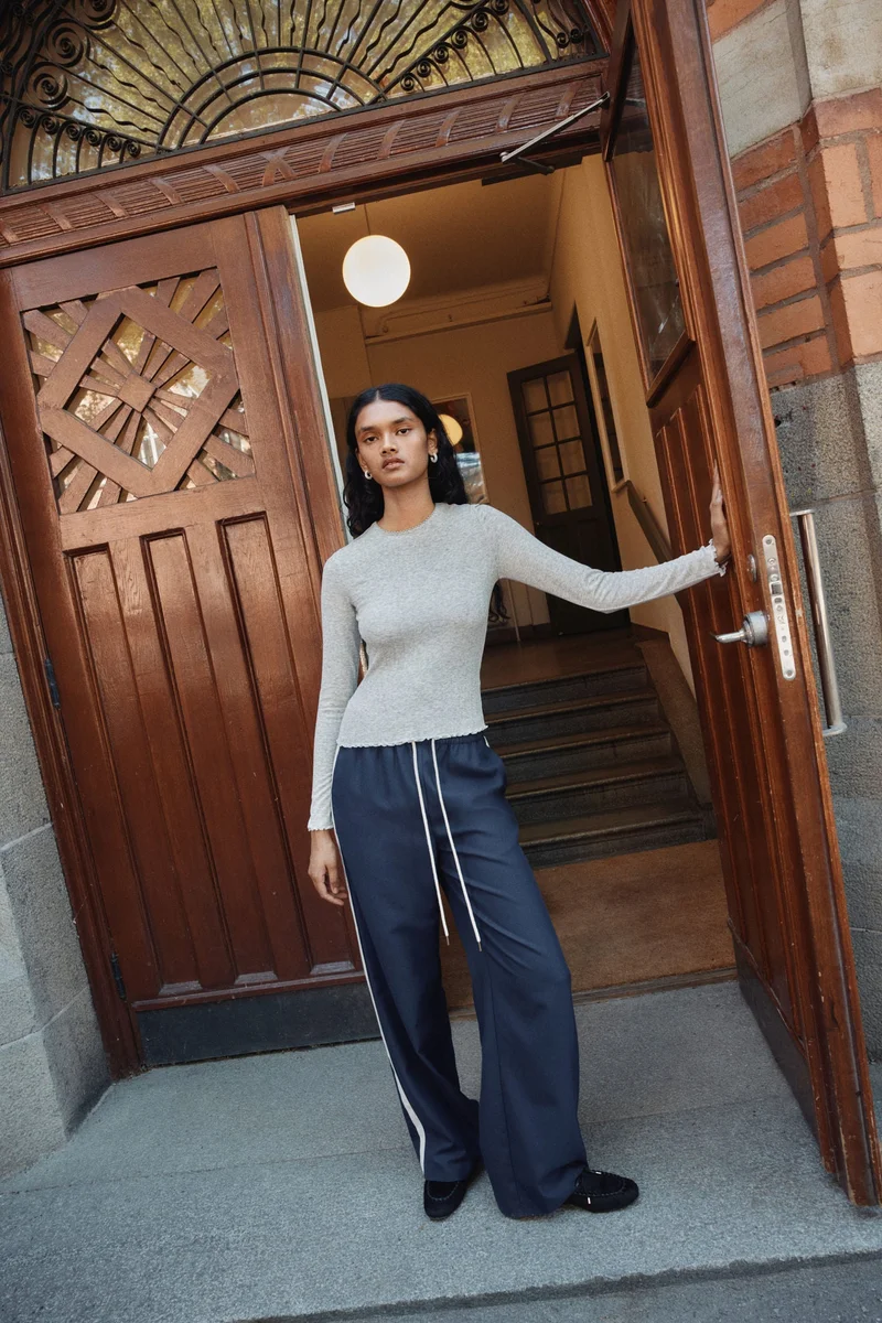 H&M Pointelle jersey top