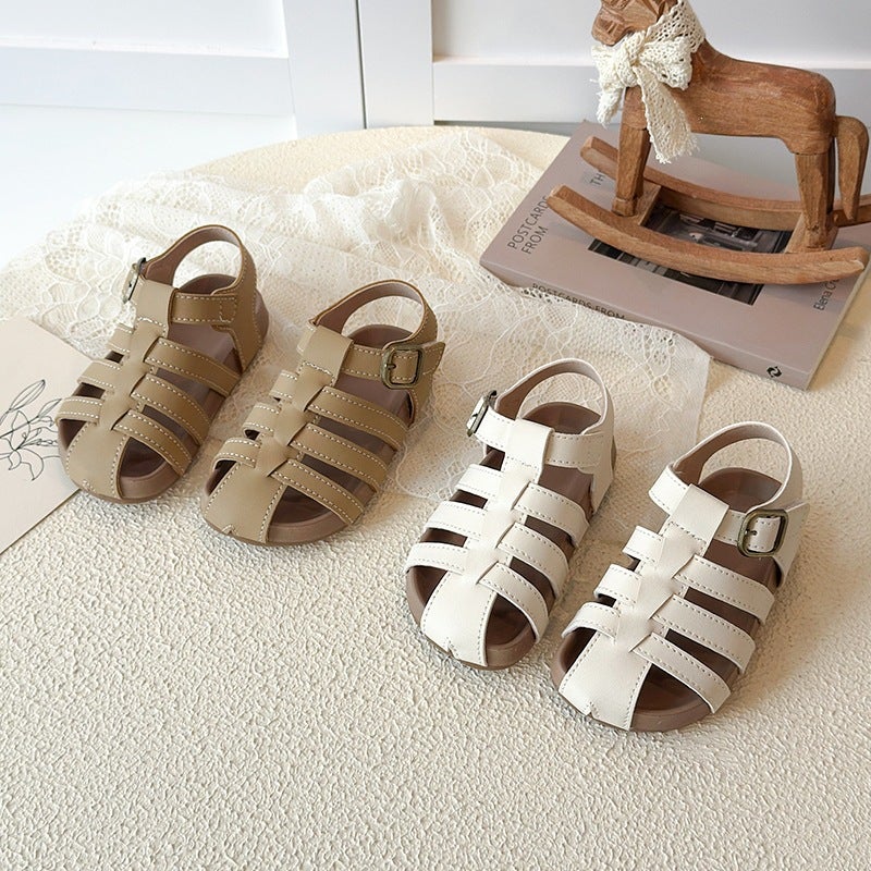 Korean Style Children''s Shoes, Summer Girls'' Birkenstock Sandals, Closed-Toe Boys'' Roman Shoes, Children''s Beach Shoes, Baby Shoes - Image 1