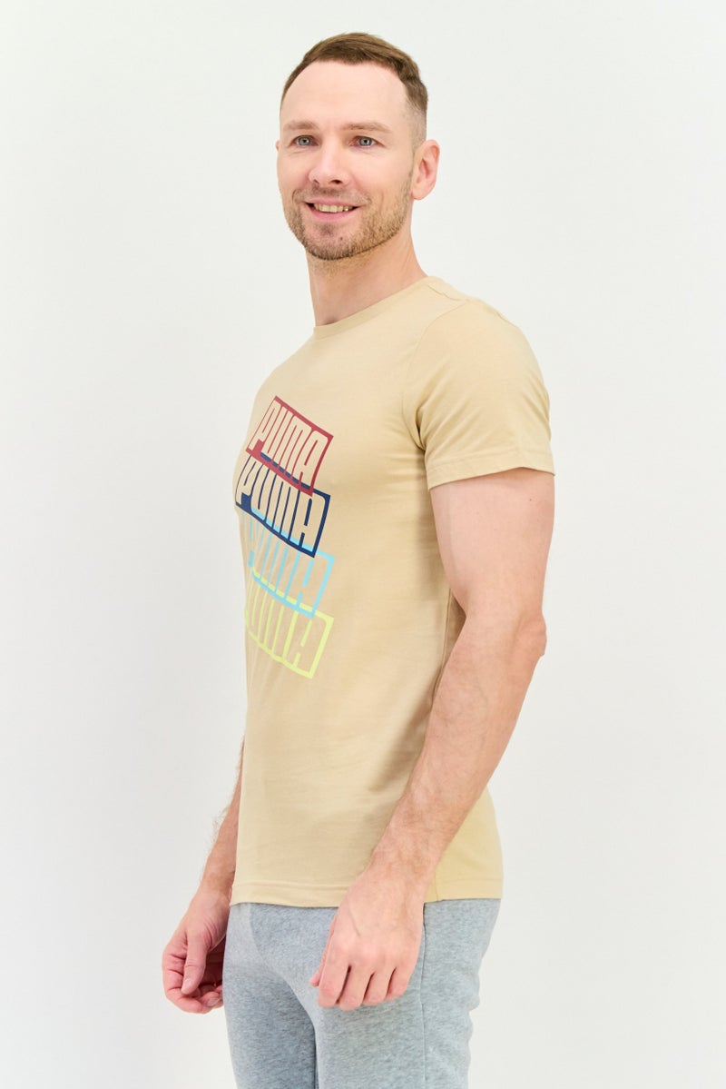 PUMA Men Sportswear Fit Short Sleeves Outdoor T-Shirt, Beige - Image 4