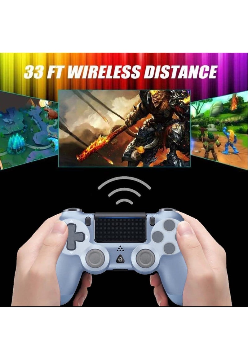 Captaintech Wireless Remote Controller Compatible with PS 4, Game Controller with Two Motors and Charging Cable, Stereo Headset Jack Multitouch Pad, Great Gamepad Gift for Girls/Kids/Man (Dark blue + Light blue) - Image 5