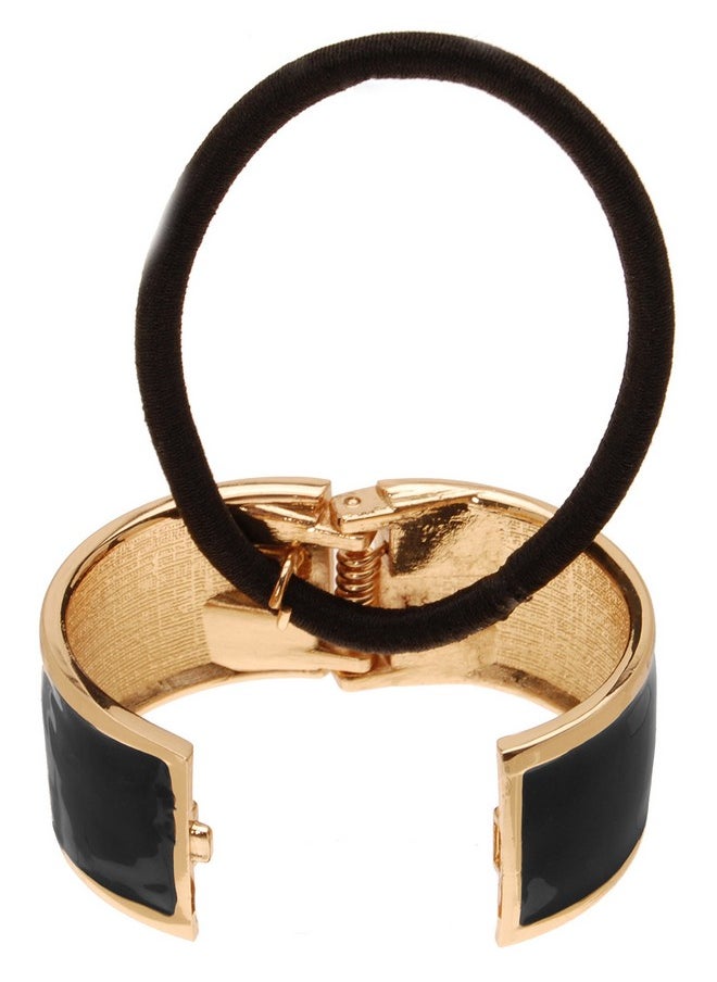 L. Erickson Atelier Enamel Cuff Pony Black Gold  - Image 2