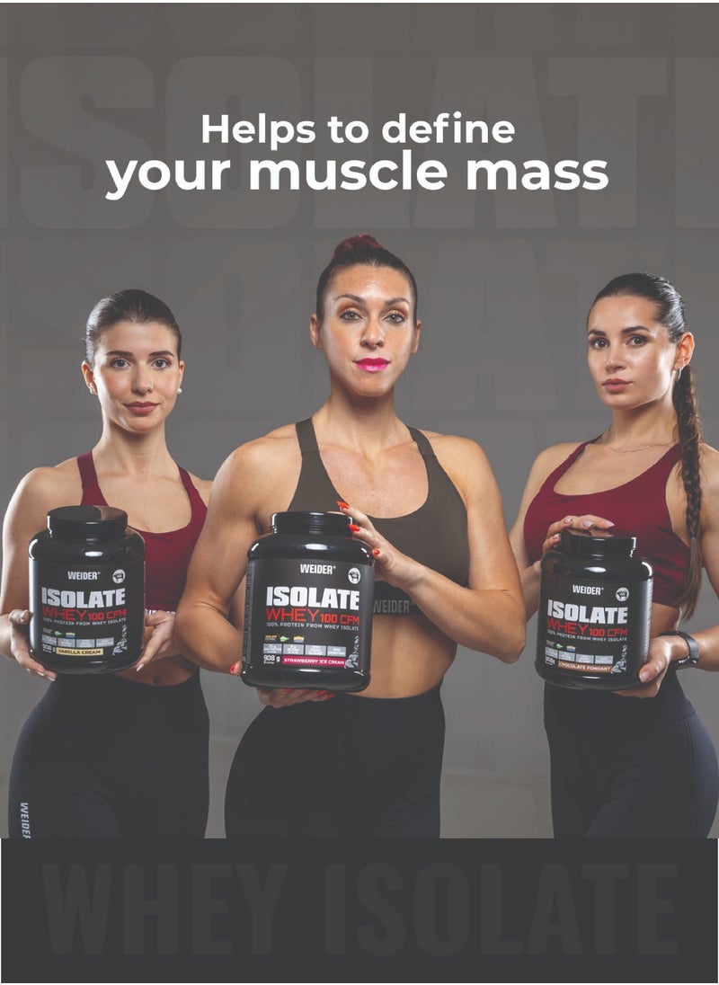 Weider Isolate Whey 100 CFM 2kg Chocolate Fondant Flavour. Protein Powder with 25g Proteins and 5g BCAAs per Serving. Low Sugar. Aspartame-Free.  - Image 4