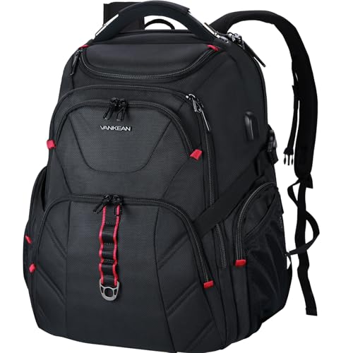 VANKEAN 173 Travel Laptop Backpack TSA Friendly Water Resistant Anti Theft Extra Large College Backpacks with RFID Pockets USB Port for Men Women Business Work Bag Black - Image 1