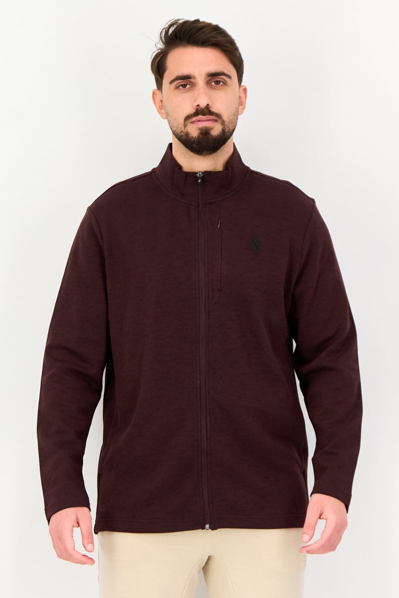SKECHERS Men Sportswear Fit Training Track Jacket, Burgundy - Image 1