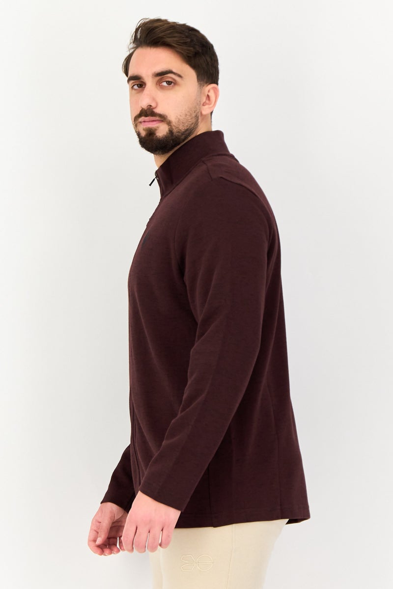 SKECHERS Men Sportswear Fit Training Track Jacket, Burgundy - Image 3