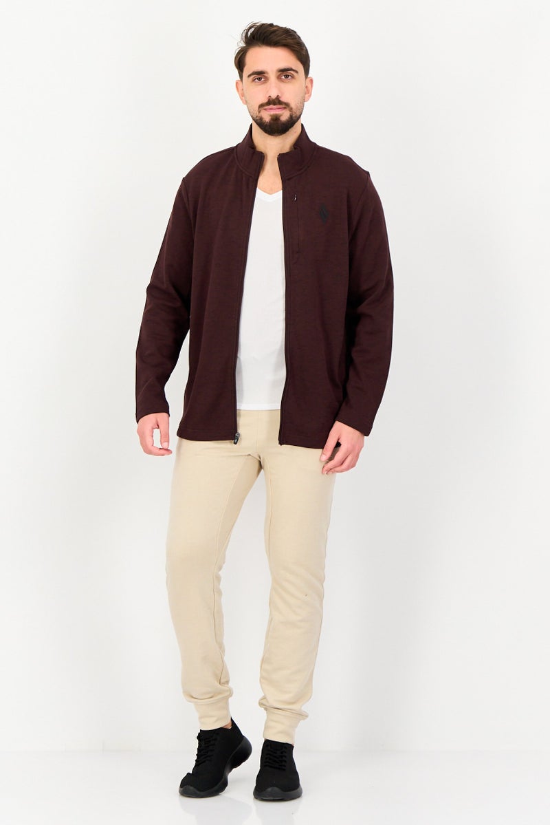 SKECHERS Men Sportswear Fit Training Track Jacket, Burgundy - Image 2