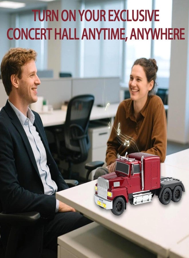 ويستر مكبر صوت بلوتوث WS-570، نسخة طبق الأصل من شاحنة أمريكية كلاسيكية: صوت عالي الدقة محمول، ستيريو TWS، راديو FM، أضواء LED للحفلات وميكروفون مدمج بدون استخدام اليدين (أحمر) - Image 5