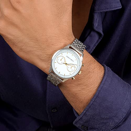 Joker & Witch Stainless Steel Lizzie & Philip Couple Analogue Watches, White Dial, Silver Band - Image 3
