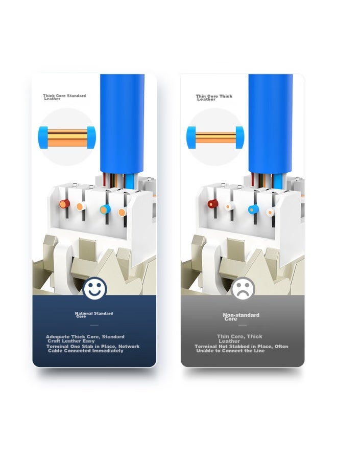 Ofnpftth 10,000-level Cat6a Unshielded Oxygen-free Copper Pure Copper Core Gigabit Ethernet Cable 20 Meters Blue One Whole Box For Engineering, Home Decoration, And Pre-embedded Use - Image 4