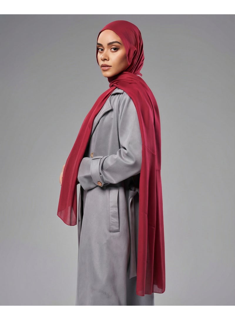 Lavezzi Breathable Cotton Modal Hijab Scarf For Women - Women Solid Color Head Scarf Wrap - Burgundy - Image 3