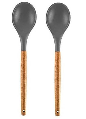 Nimbose Nimbose Wooden Handle Silicone Ladle Spoon with Seamless Nonstick Design Kitchen Soup Ladle Heat Resistant Kitchen Cooking Utensils Qty 2 Random Colors  - Image 1