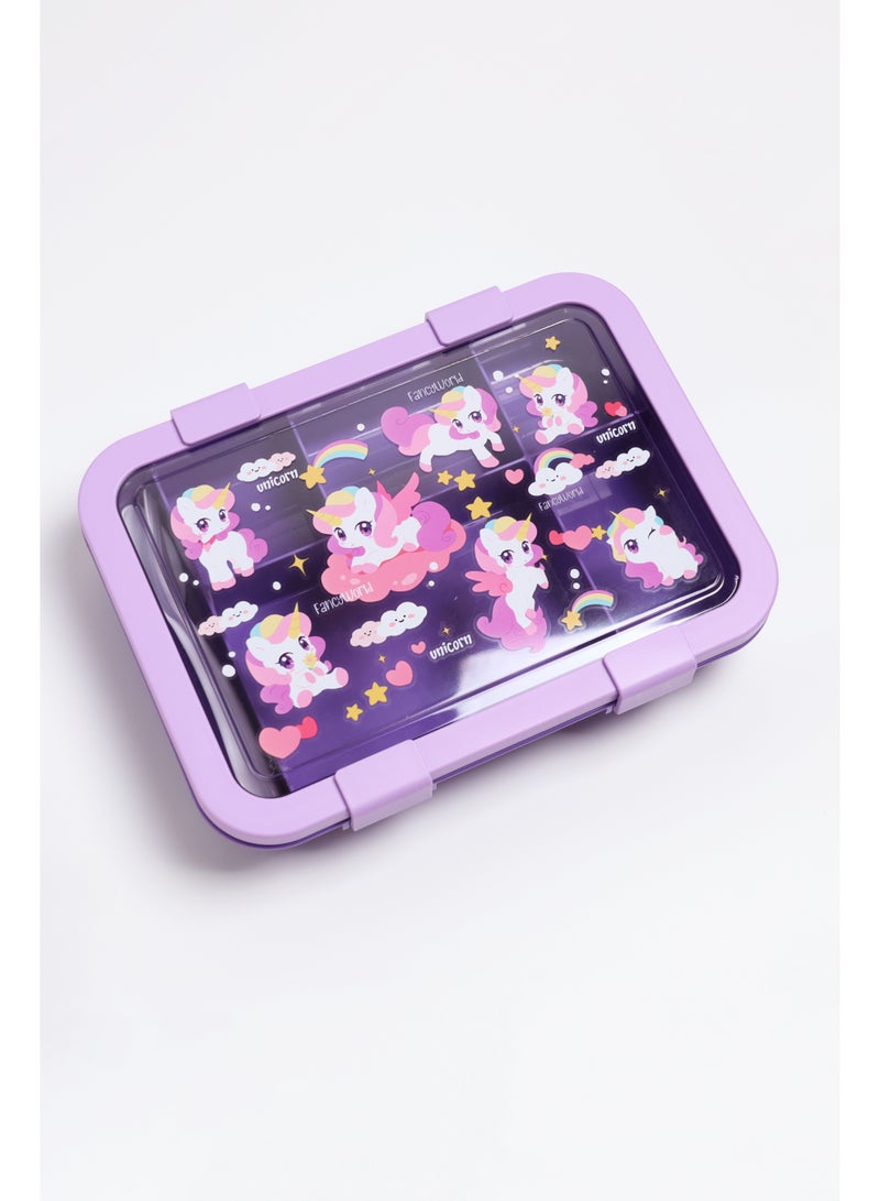 Enchanted Unicorn Bento Box - Purple Leakproof Kids Lunch Container with Multi-Compartment, Sparkling Food Storage for School & Picnics - Image 1
