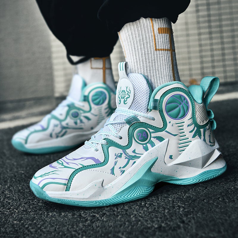 33-47 Plus Size Basketball Shoes Couple Leather Children'S Older Children Student Leisure Sneaker Cement Ground Combat Sneakers - Image 3