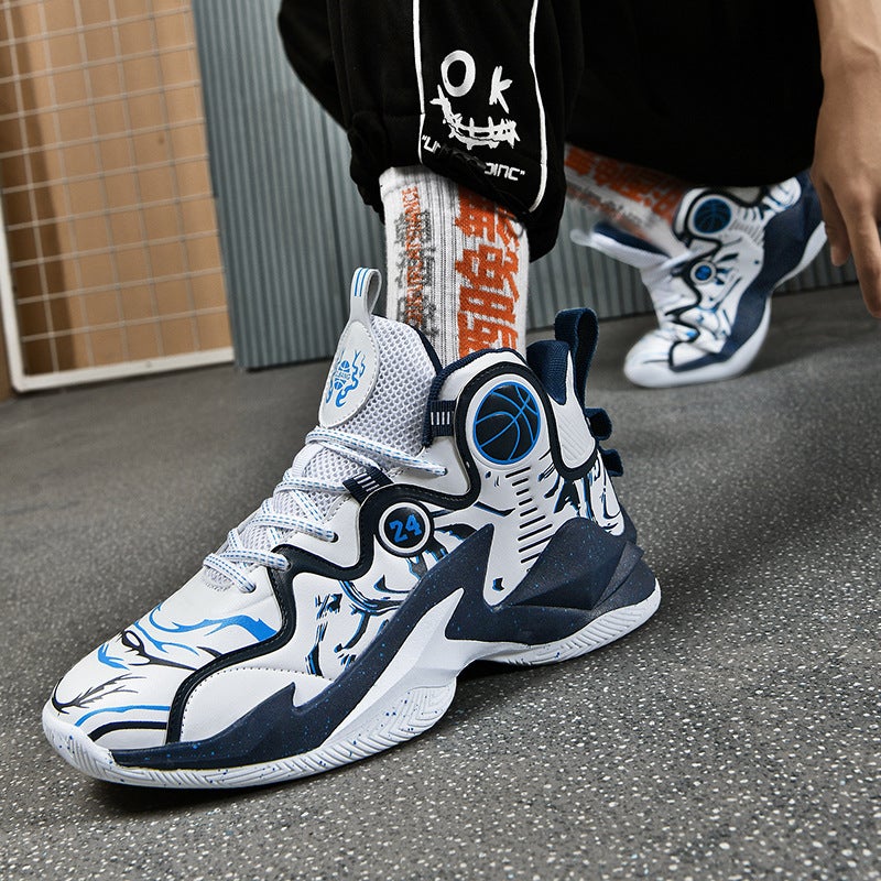 33-47 Plus Size Basketball Shoes Couple Leather Children'S Older Children Student Leisure Sneaker Cement Ground Combat Sneakers - Image 4