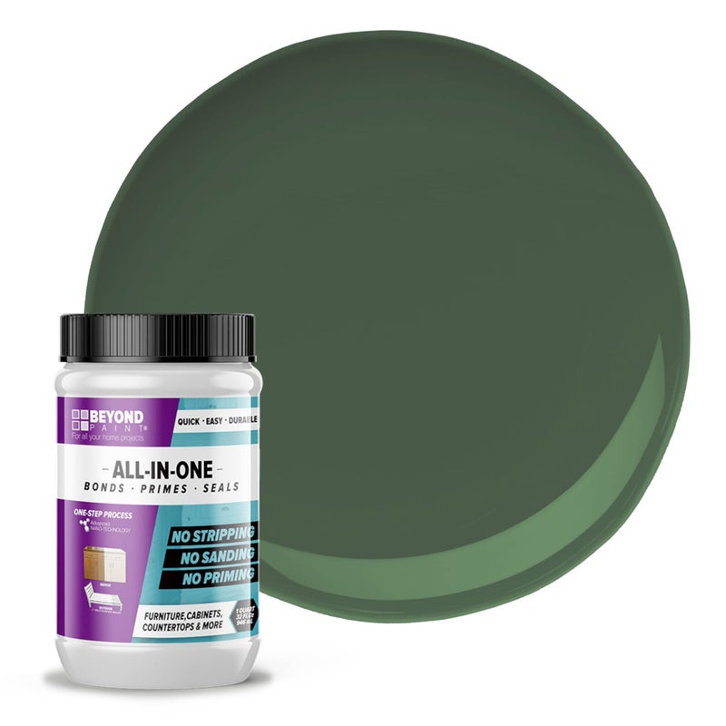 Beyond Paint All-in-One Refinishing Paint, No Sanding, Matte Finish for Cabinets, Countertops, Furniture and Doors, 1 Quart, Forest Green - Image 1