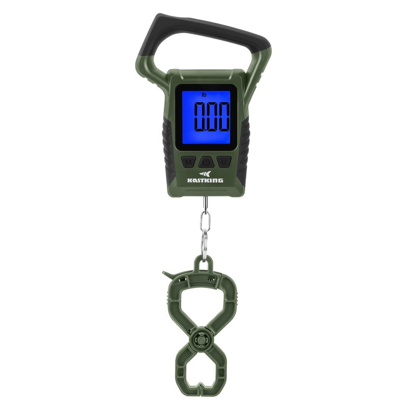 KastKing Fish Scale, WideView Floating Waterproof Digital Scale with No-Puncture Lip Gripper, 2.5” Large LCD Display, 110lb Capacity, Stores up to 9 Weights, Green - Image 1