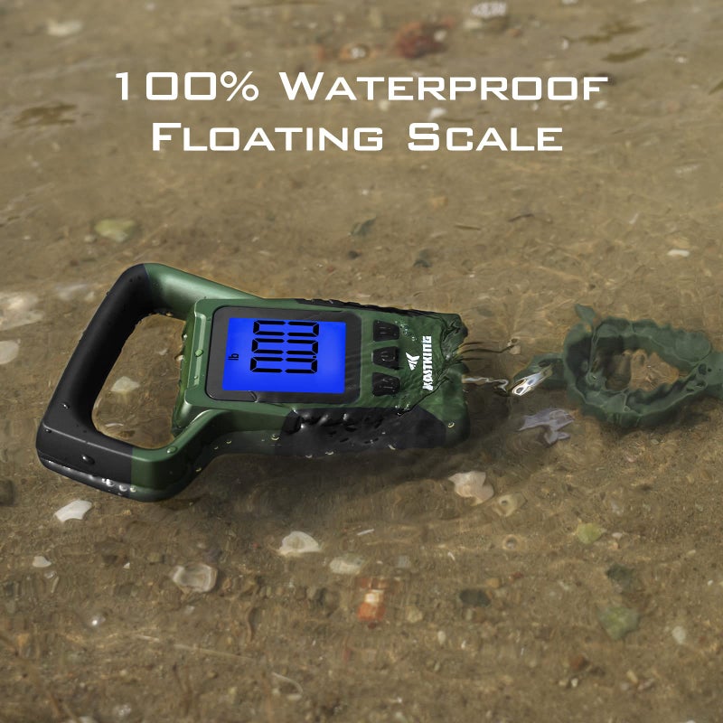 KastKing Fish Scale, WideView Floating Waterproof Digital Scale with No-Puncture Lip Gripper, 2.5” Large LCD Display, 110lb Capacity, Stores up to 9 Weights, Green - Image 2